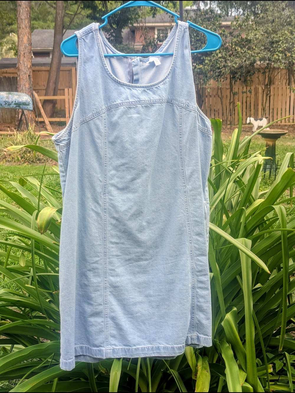 Time and Tru Light Blue Denim Sleeveless Shift Dress